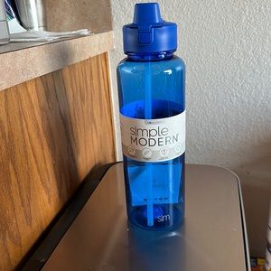Simple modern blue water bottle